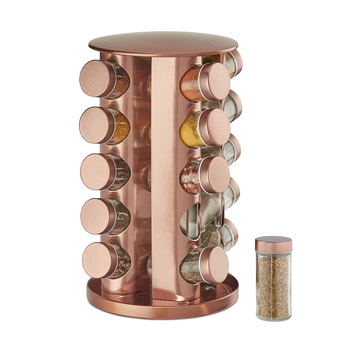 Rotating Glass Seasoning Sugar Pepper Bottles Rack