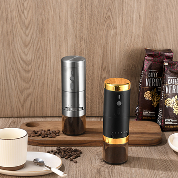 Stainless steel cordless rechargeable coffee mill