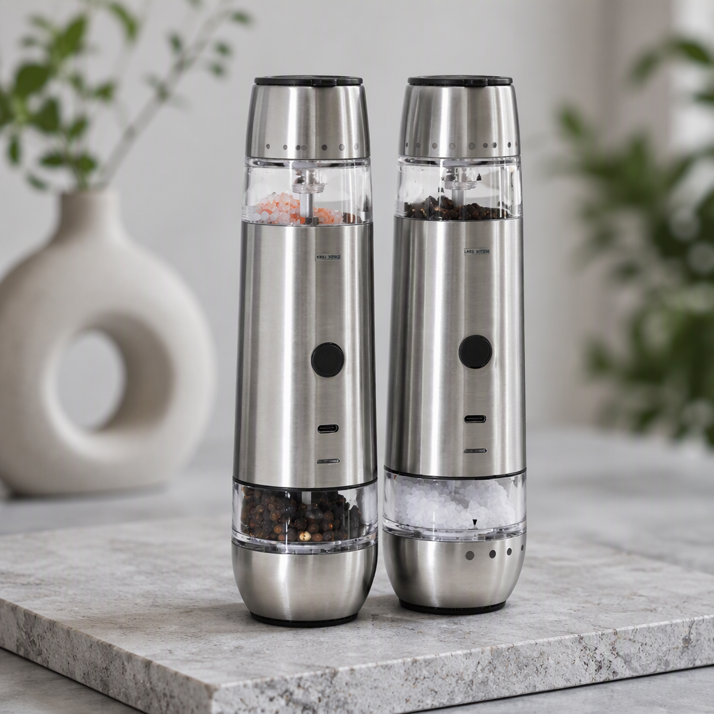 Vintage Adjustable Salt and Pepper Grinder Electric Pepper and Salt Grinder Set Salt and Pepper Grinder Set
