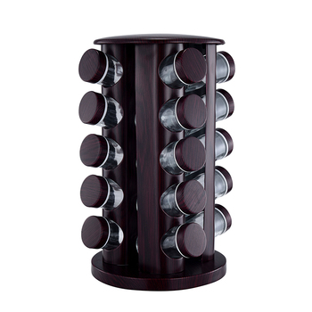 Matte Black Rotating Spice Rack Set