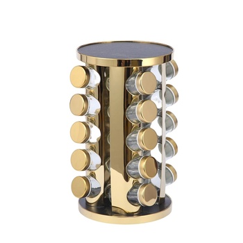 Revolving Spice Rack Set with 20 Spice Jars
