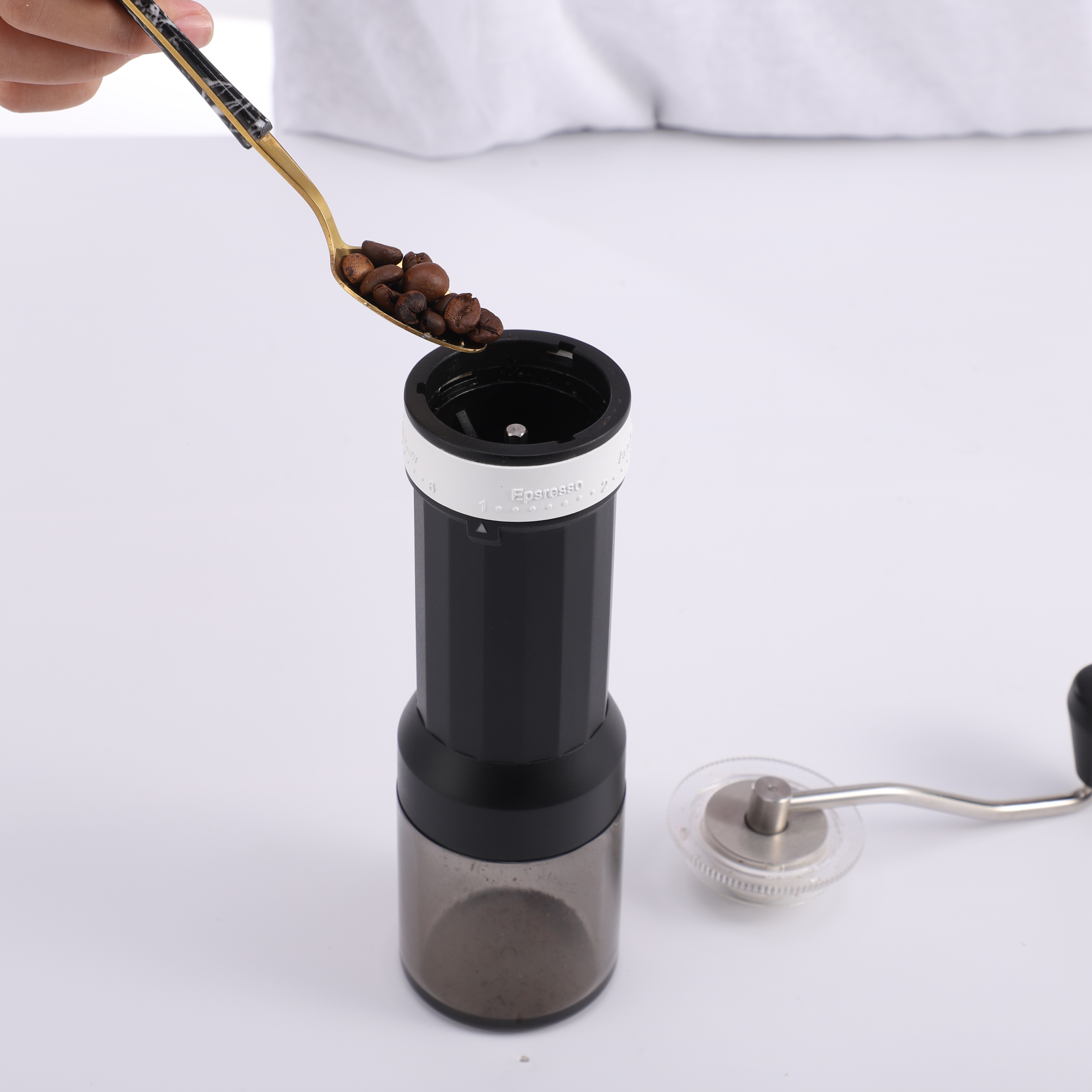 Hand-crank Coffee Grinder French Press Set