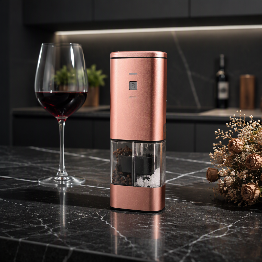 2 in 1 Salt and Pepper Grinder Stainless Salt and Pepper Grinder Set Chocolate Brown Color Set of 2