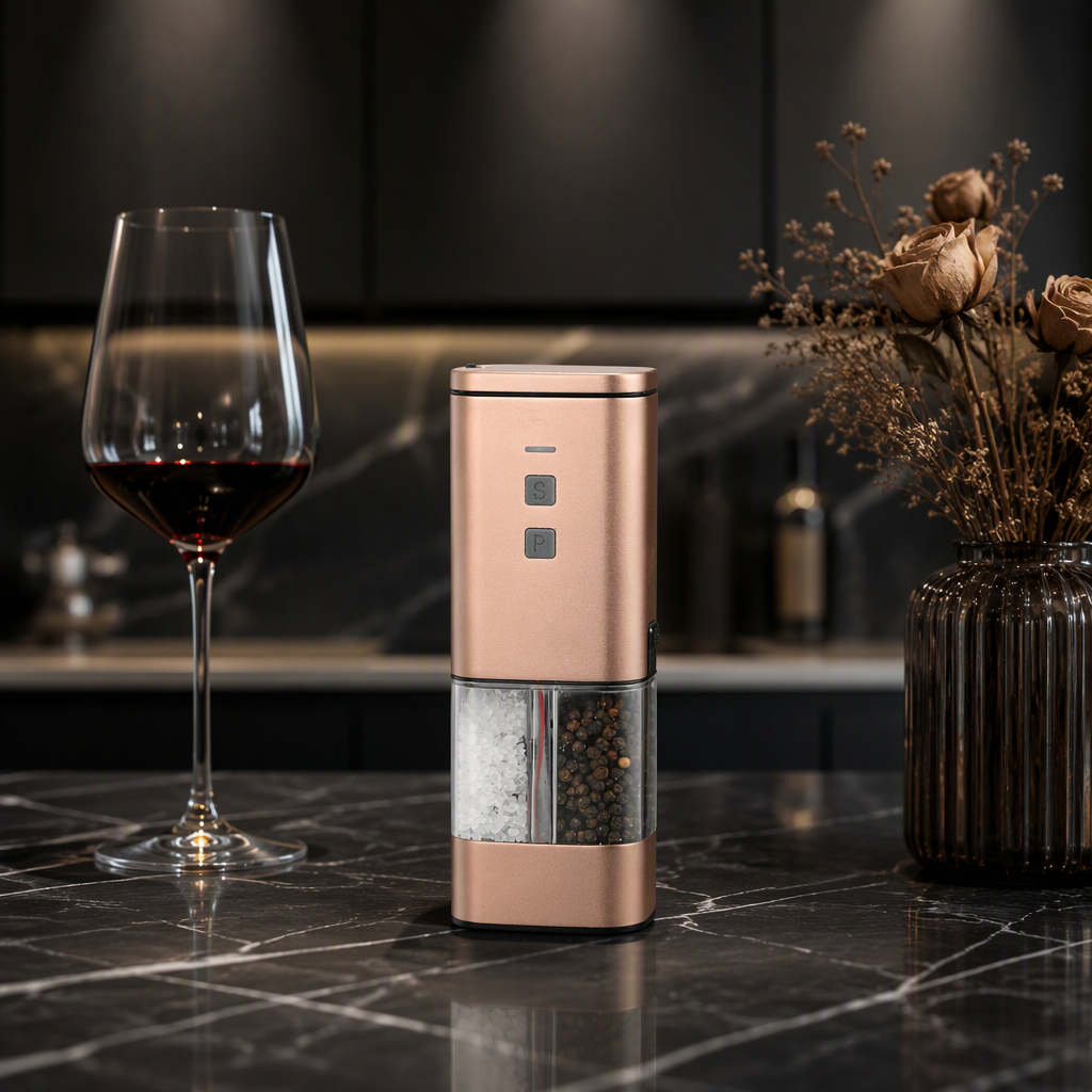 2 in 1 Salt and Pepper Grinder Stainless Salt and Pepper Grinder Set Chocolate Brown Color Set of 2