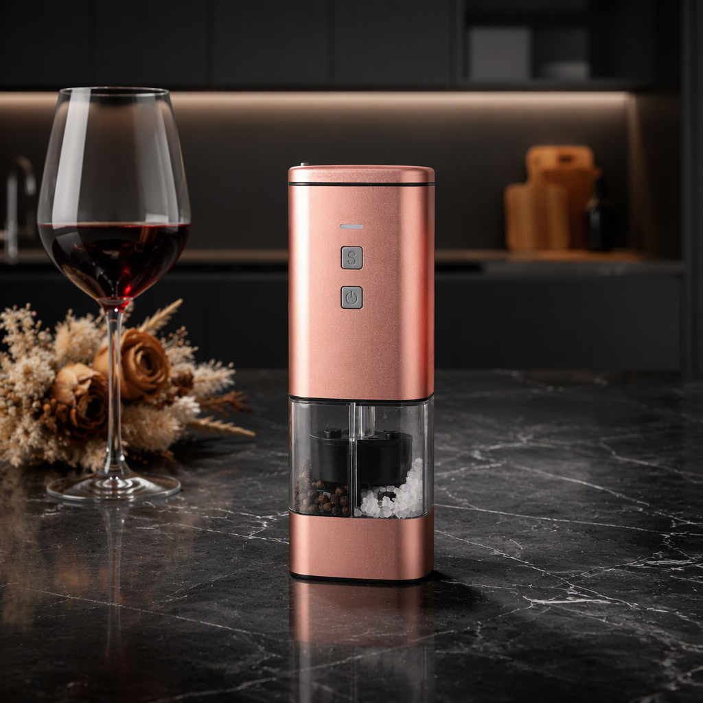 Lid Salt and Pepper Grinder Set with Grinder Stainless Steel Salt and Pepper Mill Grinder Ceramic Burr Dry Spice Grinder